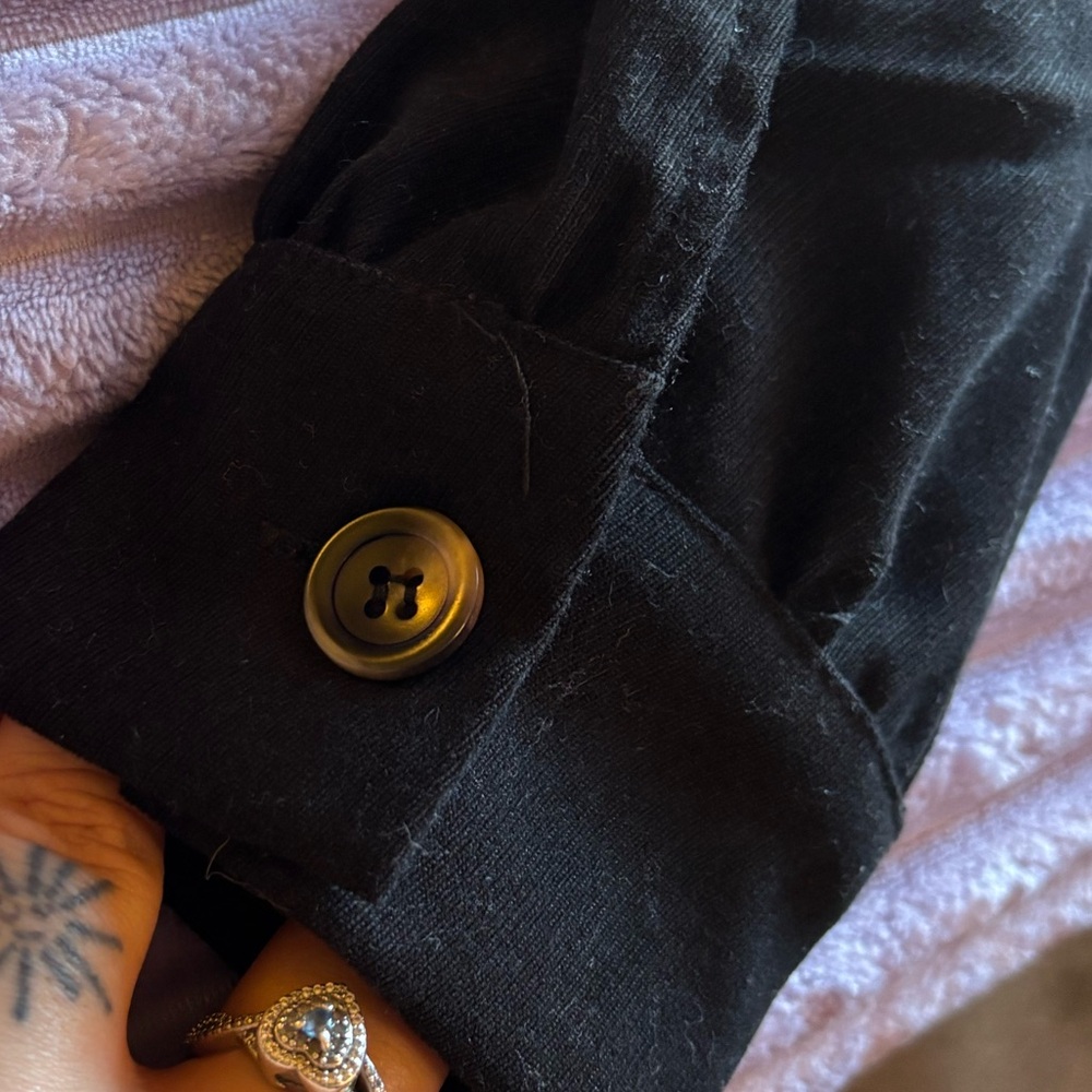 🖤 Black Button-Up Long Sleeve Babydoll Dress – Soft Gothic Vibes 🖤 - Picture 3 of 5